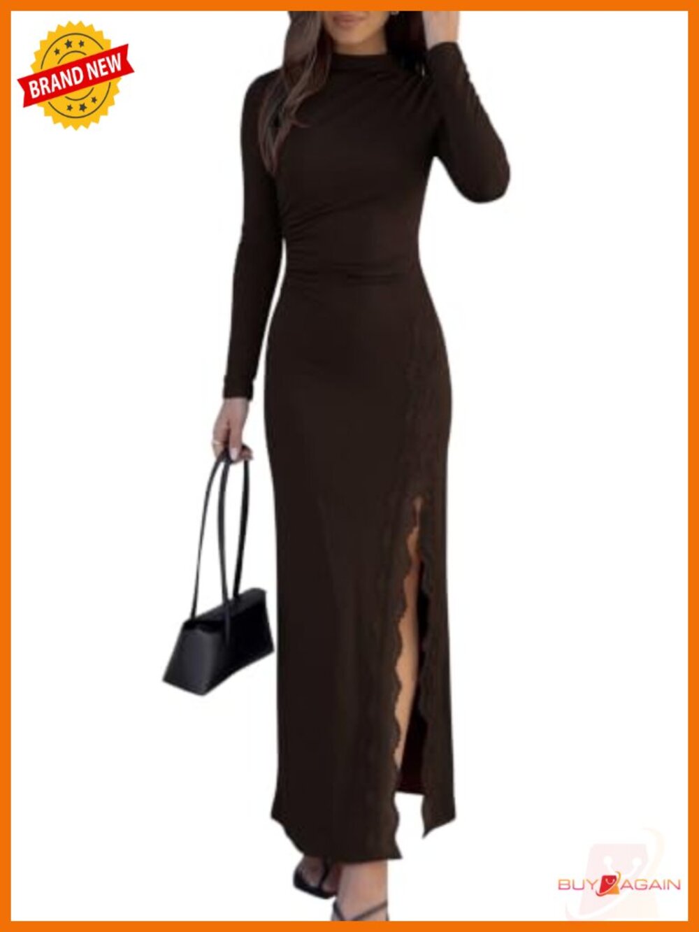 PRETTYGARDEN Women's Long Sleeve Ruched Maxi Dress Wedding Guest Fall